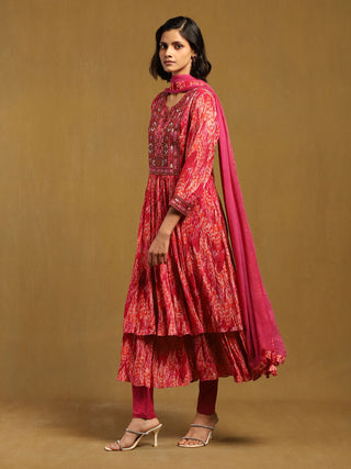 Pink niagra kurta set