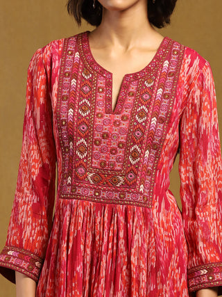 Pink niagra kurta set