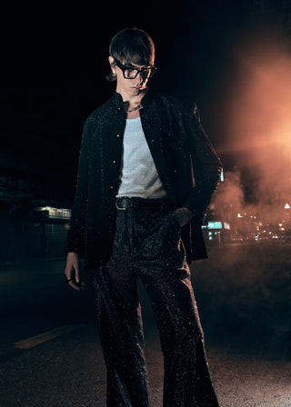 Lucien black bandhgala set