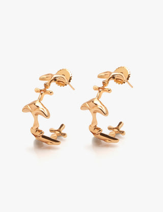 Gold shroom hoop earrings