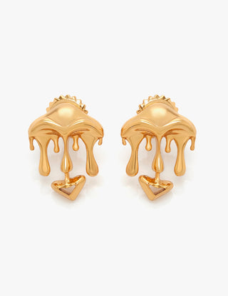 Gold shroom stud earrings