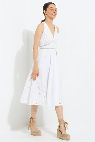 Ase white empire midi dress