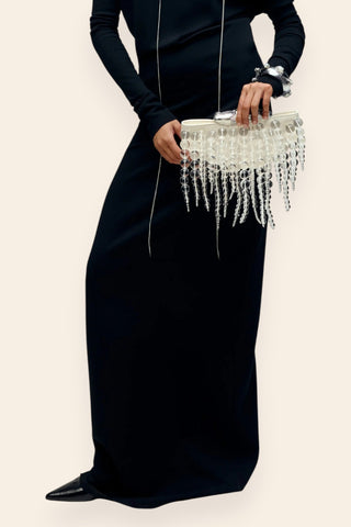 Koko ivory halo cascade clutch