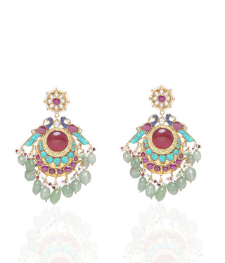 Jayaswi navratan kundan necklace set