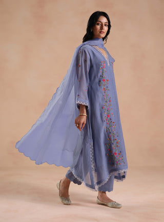 Periwinkle blue evara kurta set