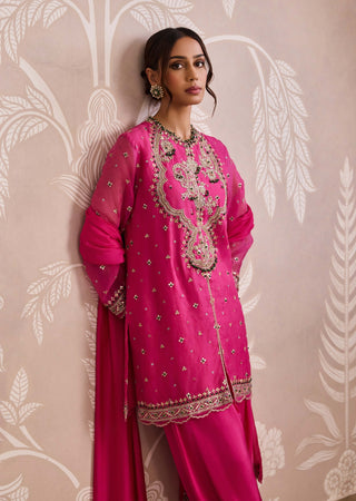 Royal fuchsia embroidered kurta set