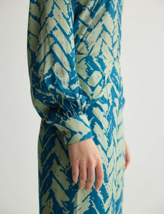 Aqua Blue Chevron Print Shirt And Pants by Koai available on Indiaspopup