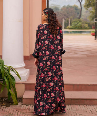 Chhavvi Aggarwal-Black Dress And Long Jacket-INDIASPOPUP.COM
