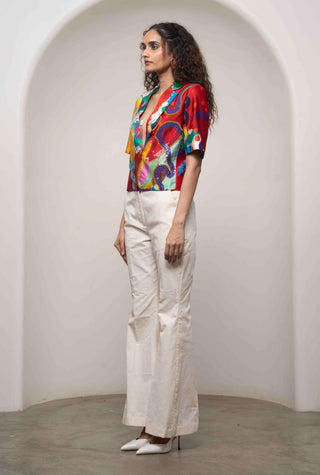 Alya cropped jacket with flare pants