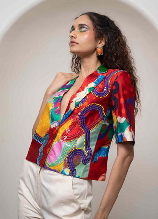Alya cropped jacket with flare pants