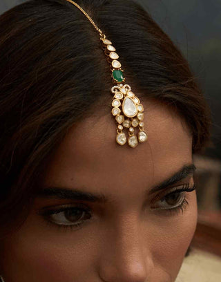 Ritika green polki tikka