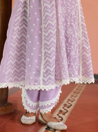Keerth lavender embroidered kurta set