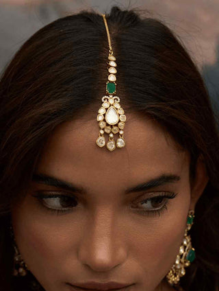 Ritika green polki tikka
