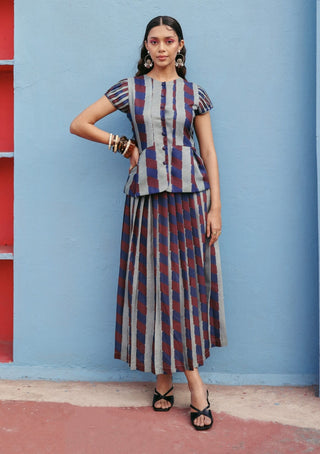 Slate stories top and skirt