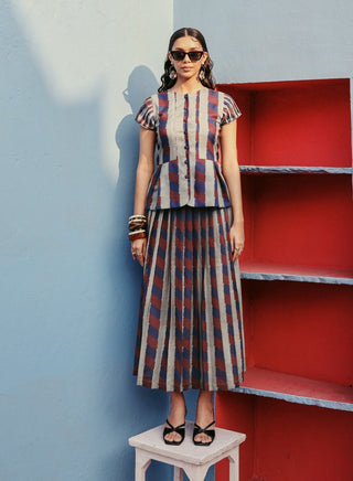 Slate stories top and skirt