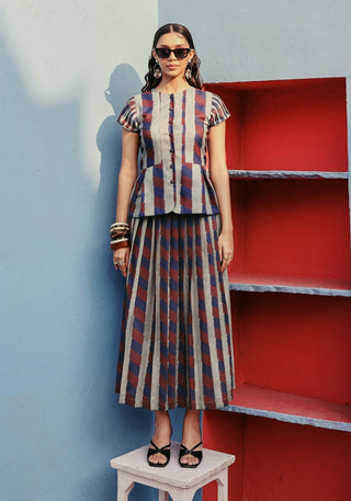 Slate stories top and skirt