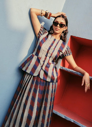 Slate stories top and skirt