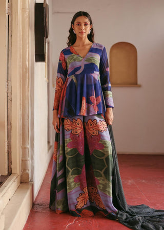 Luka chupi multicolor tunic and palazzo set