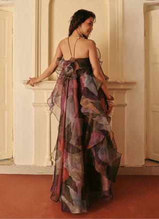 Bageecha multicolor organza gown