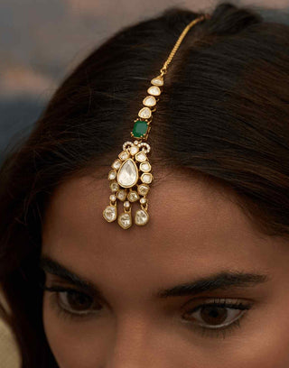 Ritika green polki tikka
