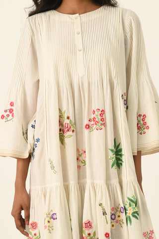 Mutabilis ivory tiered dress