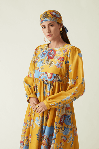 Payal Pratap-Lewoto Yellow Printed Dress-INDIASPOPUP.COM