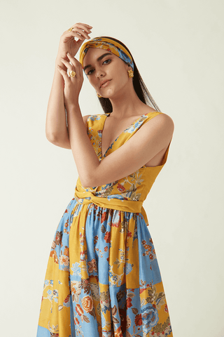 Payal Pratap-Tokala Yellow Printed Dress-INDIASPOPUP.COM