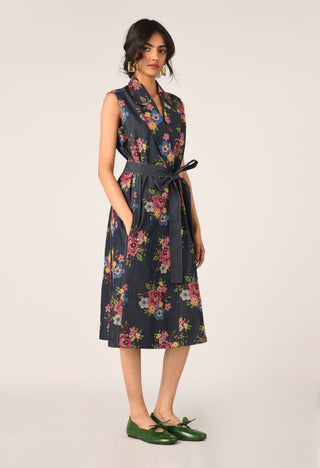 Villosa embroidered belted dress