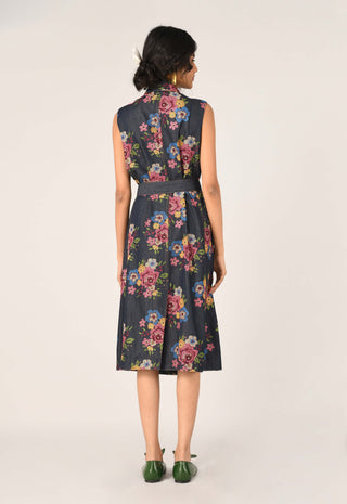 Villosa embroidered belted dress