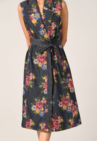 Villosa embroidered belted dress