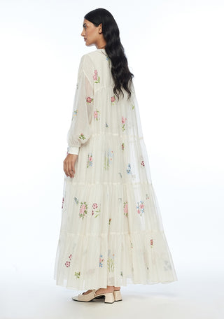 Forrestiana ivory tiered maxi dress