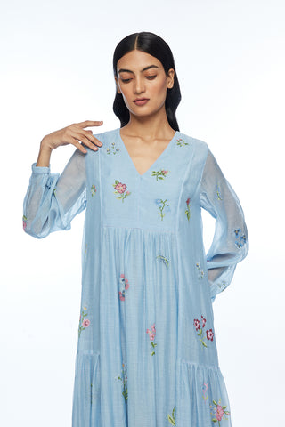 Diplodonta navy embroidered dress