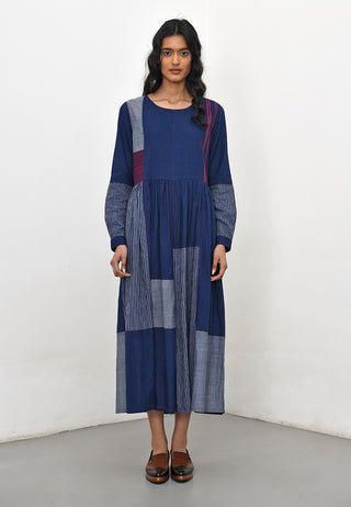 Bario navy patchwork dress