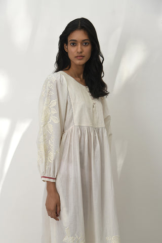 Pistoia Ivory Embroidered Dress by Payal Pratap available on Indiaspopup.com