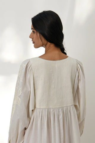 Pistoia Ivory Embroidered Dress by Payal Pratap available on Indiaspopup.com