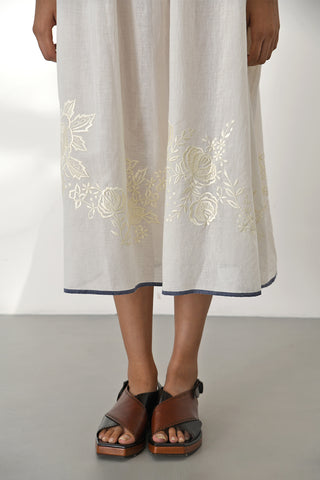 Pistoia Ivory Embroidered Dress by Payal Pratap available on Indiaspopup.com