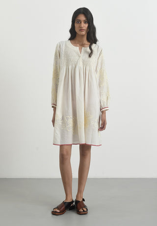 Mestre ivory embroidered dress