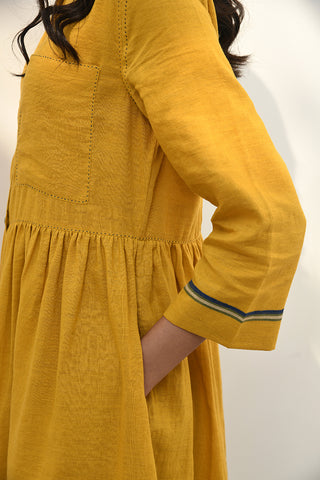 Verona Mustard Buttoned Down Dress by Payal Pratap available on Indiaspopup.com