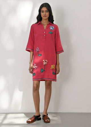 Porto Crimson Red Embroidered Dress by Payal Pratap available on Indiaspopup.com