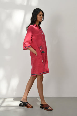 Porto Crimson Red Embroidered Dress by Payal Pratap available on Indiaspopup.com