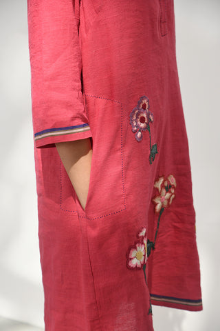 Porto Crimson Red Embroidered Dress by Payal Pratap available on Indiaspopup.com