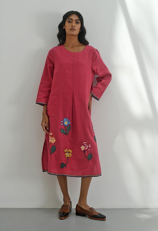 Marsala Red Crimson Embroidered Dress by Payal Pratap available on Indiaspopup.com