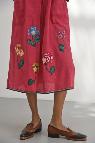 Marsala Red Crimson Embroidered Dress by Payal Pratap available on Indiaspopup.com