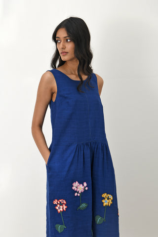 Persian Blue Gathered Dress by Payal Pratap available on Indiaspopup.com