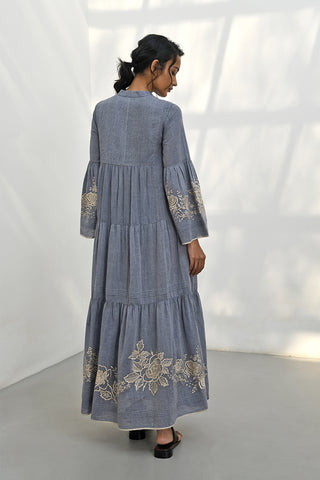 Papigo blue embroidered dress