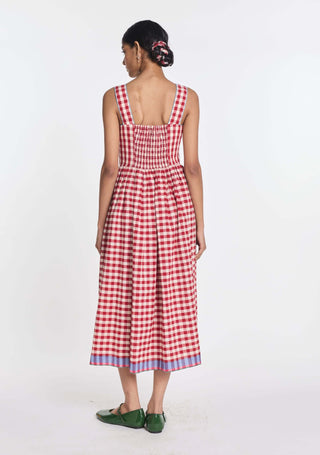 Azure red gingham dress