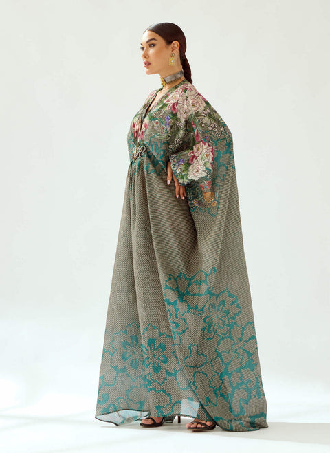 Rajdeep Ranawat-Imama Teal Kaftan-INDIASPOPUP.COM