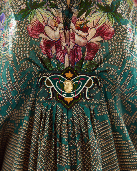 Rajdeep Ranawat-Imama Teal Kaftan-INDIASPOPUP.COM