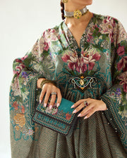 Rajdeep Ranawat-Imama Teal Kaftan-INDIASPOPUP.COM