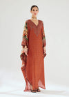 Rajdeep Ranawat-Verusha Rust Printed Kaftan-INDIASPOPUP.COM